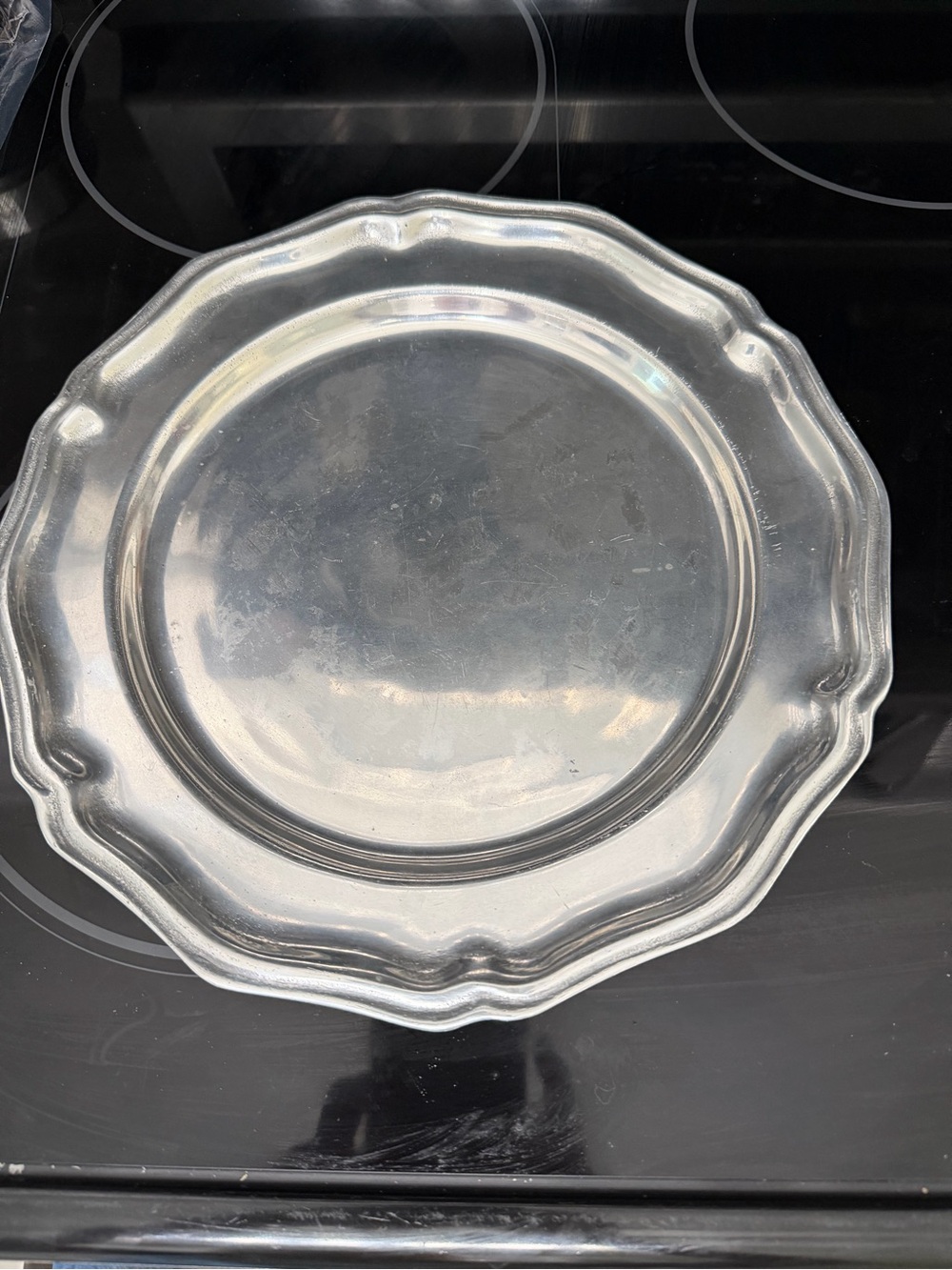 Scalloped Edge Wilton Pewter Plate